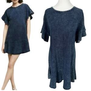 Saturday Sunday Anthropologie Soft Dress Ruffle Casual Comfy Bohemian Lagenlook